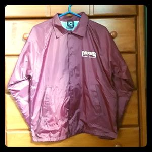 Thrasher windbreaker, maroon, size medium